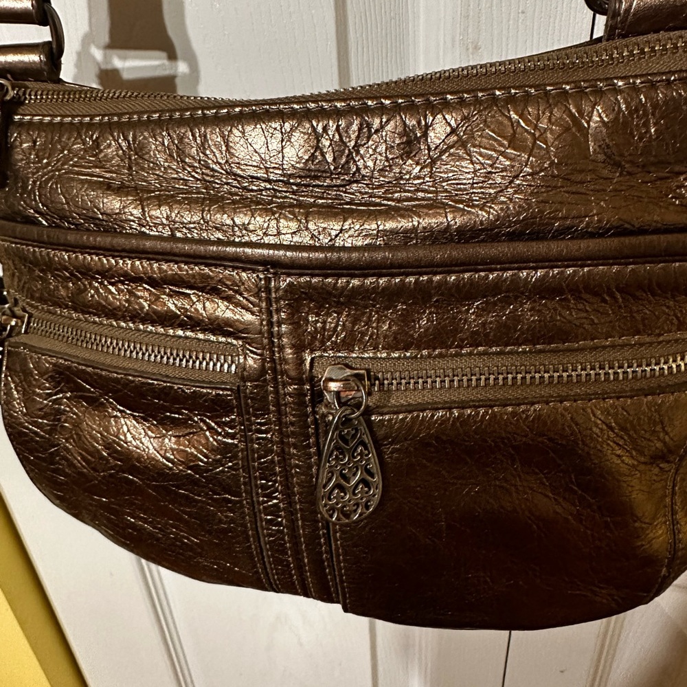 Elegant Metallic Gold Brighton Euc “ZOE”crossbody Women's Bag